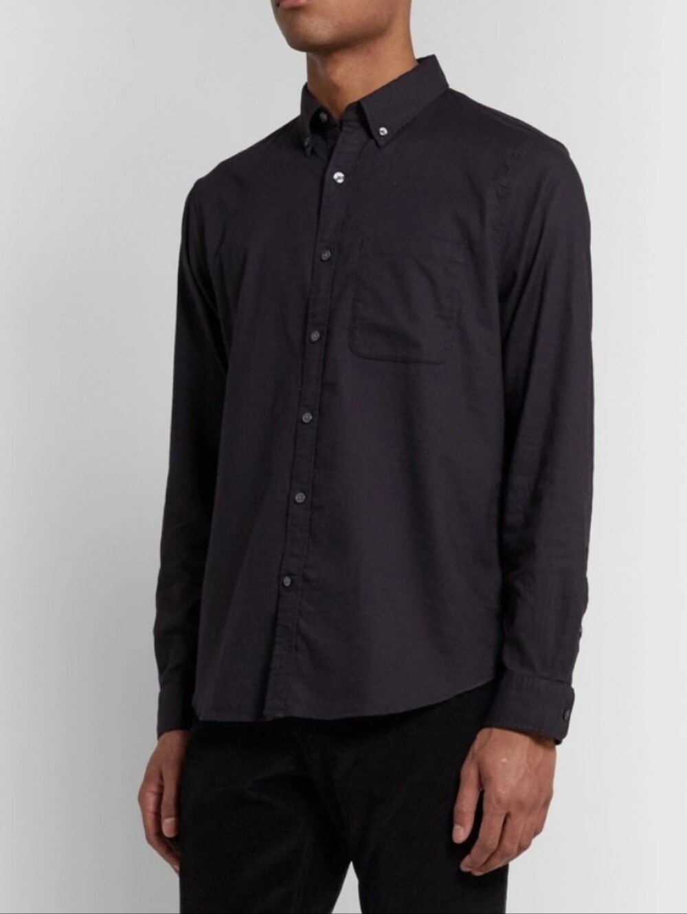 Club Monaco Mens Carcoal Cotton Button Down Colar Shirt XL Slim Fit